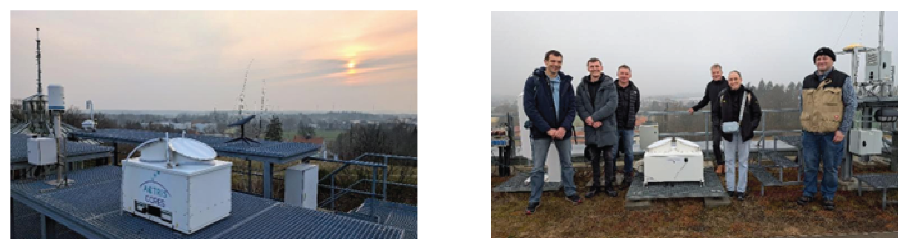 Installation of CCRES reference radar (left) and Rzecin radar (right) in Lindenberg.