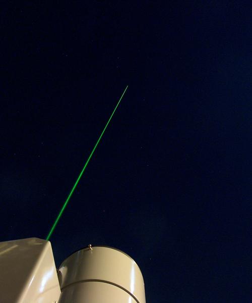 Green light of the lidar beam